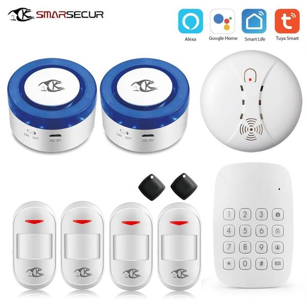 

alarm systems tuya security system smart home app wifi pir motion smoke detector keypad