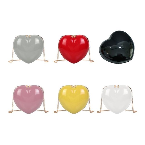 

women chain shoulder messenger bags heart shape sweet ladies handbag for party 517d
