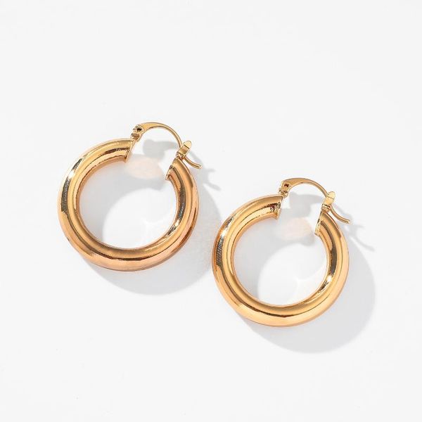 

29mm hoop earrings gold color brass huggie earrings circle hoops minimalist round circle for women jewelry, Golden;silver