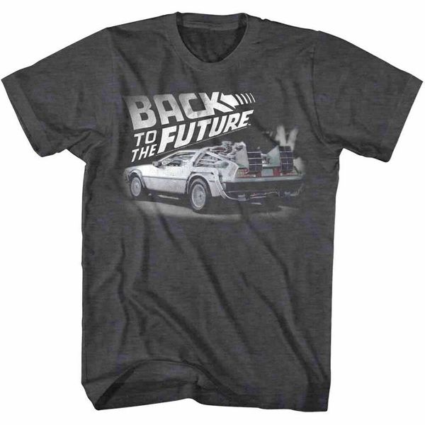 

official back to the future men's t-shirt faded vintage logo time travel cotton basic models tee shirt