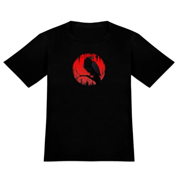 

crow on branch men's novelty t-shirt stylish custom tee shirt