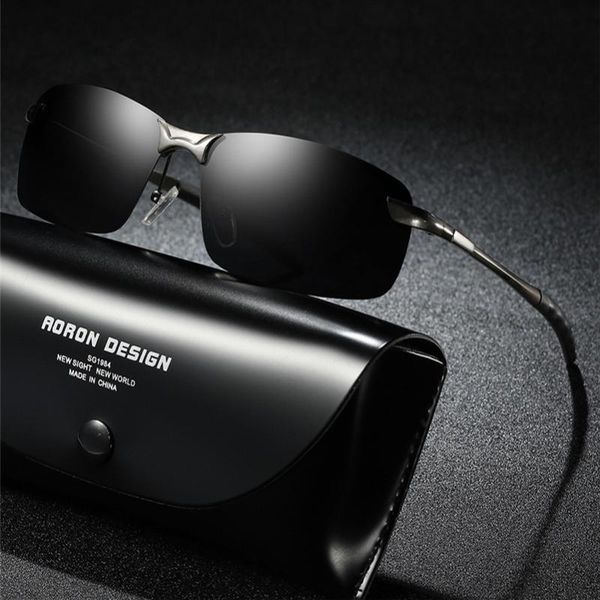 

sunglasses aoron 2021 mens glasses polarized male aviation metail frame quality sun outdoor driving for accessories s4, White;black