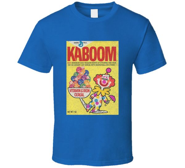 

kaboom cereal t shirt tee clothing retro 80s clown circus breakfast summer short sleeves t-shirt fashion