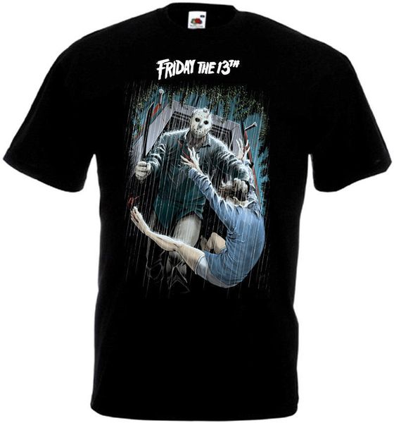 

friday the 13th v30 t shirt black movie poster all sizes s-3xl men slim fit t-shirt letter tee