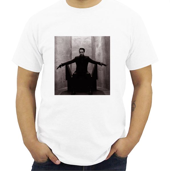 

marilyn manson throne mmxv 2015 whitet shirt new official merch men modal t-shirts summer brand tshirt streetwear plus size