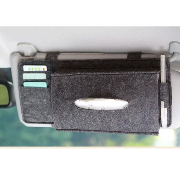 

car accessories pocket storage car organizercar styling case sun visor type wool felt hanging tissue box napkin holder fashion