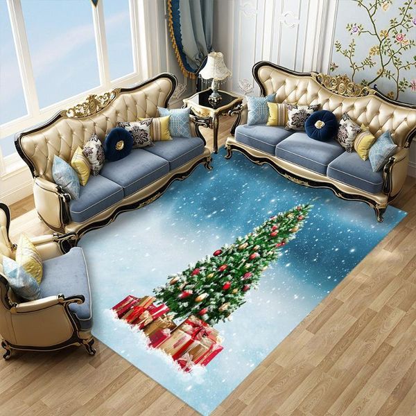 

christmas tree non-slip rug snowflake print entrance door mat large polyester bathroom carpet merry christmas decor kitchen mats