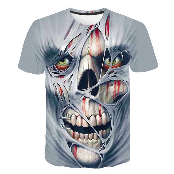 

anime animal cool skull clown summer male 3d print shirts comics oversized hippie men clothing