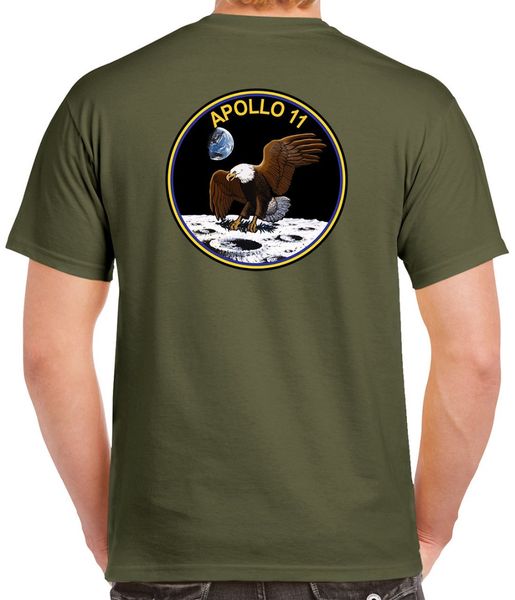 

2019 summer short sleeve cotton brand new t-shirts apollo 11 t-shirt - 2 sided tee print t shirt men