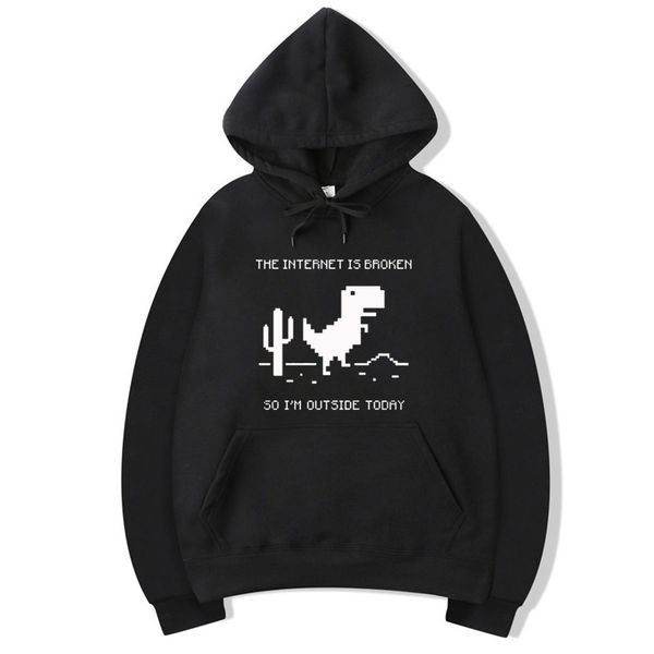 

the internet is broken error page computer dinosaur funny hoodie men women autumn winter fleece hoody sweatshirt pullover jumper