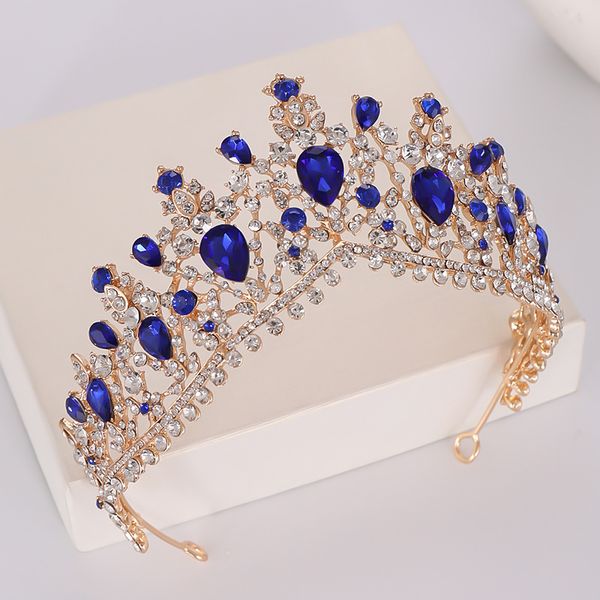 

wedding grand baroque hair tiaras bridal jewelry bridal gift party jewelry crown headband crystal headdress, Golden;silver