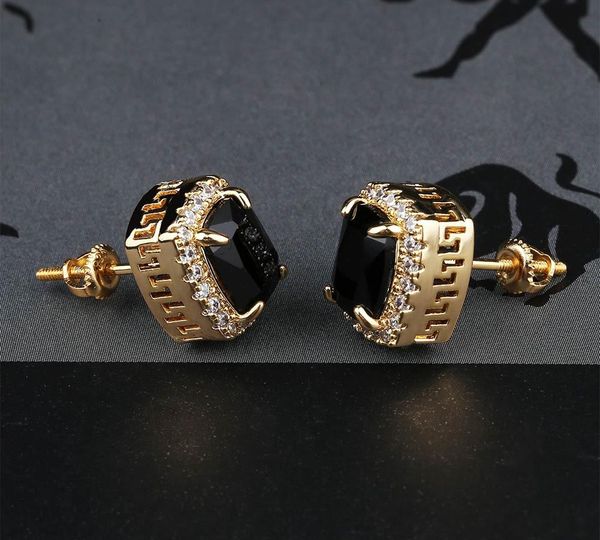 

luxury designer earrings mens hip hop jewelry iced out diamond stud earring pandora style fashion earings gold silver women accessories00, Golden;silver