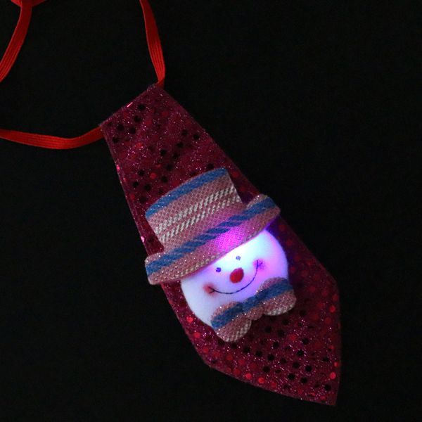 Neue Weihnachtsdekorationen Weihnachten leuchtende Krawatte Erwachsene Kinder kleines Geschenk mit Lampe Fliege kreatives Geschenk Großhandel Europa und Amerika