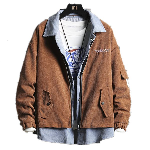 

large size men's jacket spring fall fashion loose men's casual baseball bomber autumn winter jacket coat, Black;brown