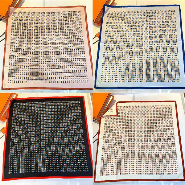 

scarves korean style women ladies twill square handmade crimped letter plaid scarf gift collar bufandas invierno mujer shawl, Blue;gray