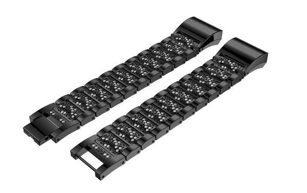 

fitbit charge 2 wrist bands,stainless steel metal replacement smart watch band bracelet beads style with button folding clasp full diamond