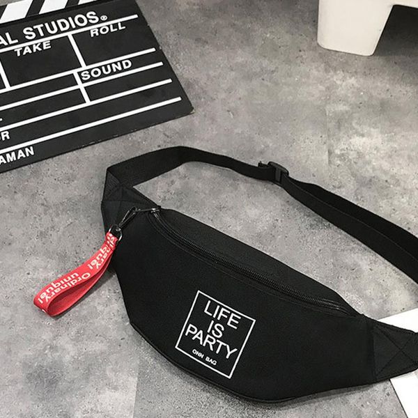 

sports canvas waist bag fanny casual chest packs for men portable travel shoulder crossbody bags bolsas feminina ew
