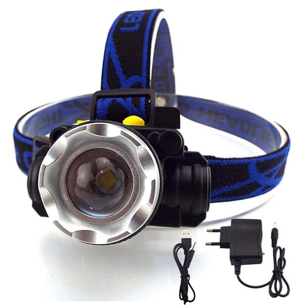 

powerful xpe t6 led headlamp headlight 18650 frontal rechargeable head lamp torch light night linterna camping