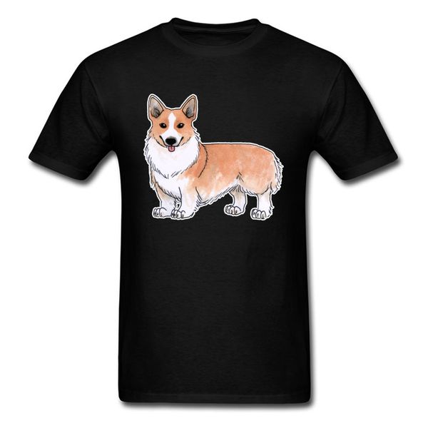 

corgi dog male t-shirts cute animal print tee shirts student pure cotton slim fit t shirt gift & tees