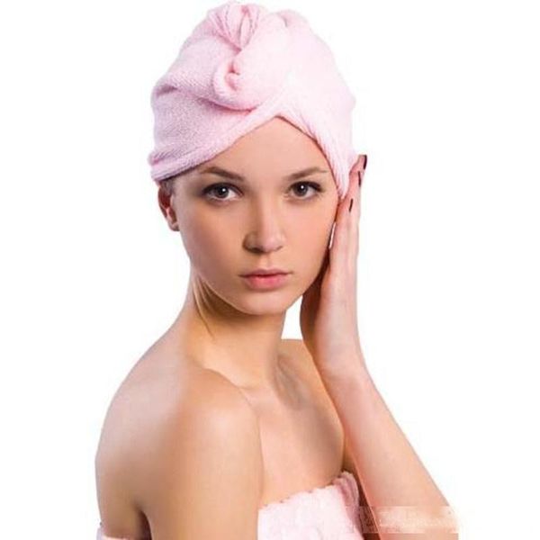 

microfiber magic hair dry drying turban wrap towel hat cap quick dry dryer bath make up towel