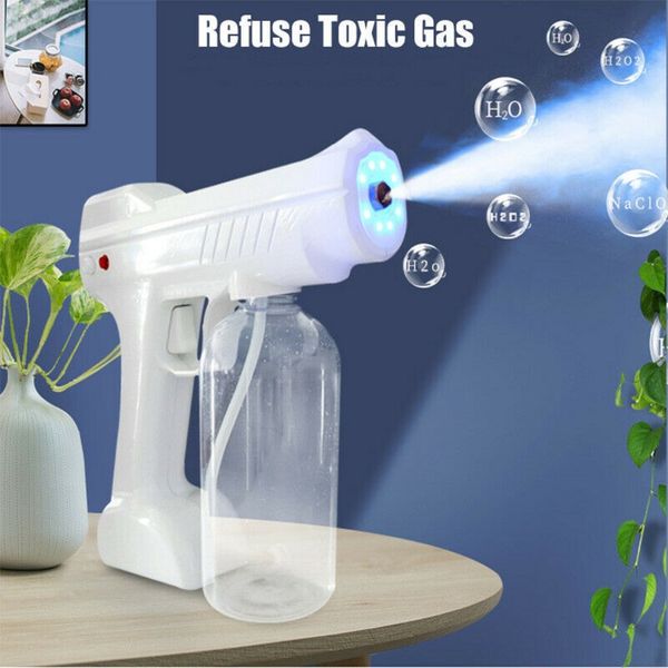 

wireless portable disinfection blue light nano steam gun ultra fine aerosol water mist trigger sprayer 110v-220v