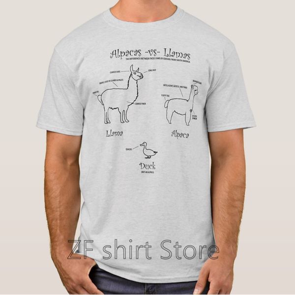 

fashion cool men t shirt women funny tshirt llamas vs alpacas a guide shirts short sleeve basic t-shirt