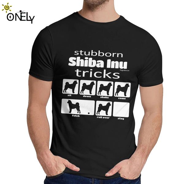 

stubborn shiba inu tricks t-shirt fashion crewneck new design men's retro natural cotton classic s-6xl tee shirt