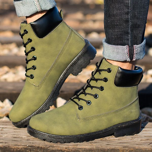 

autumn winter ankle snow men boots shoes fashion leather with fur plush warm male casual boot sneakers 2020 new, Black