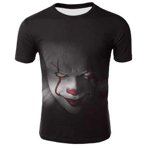 

horror movie it penny wise clown joker cool man 3d print shirts plus size hippie anime men clothing