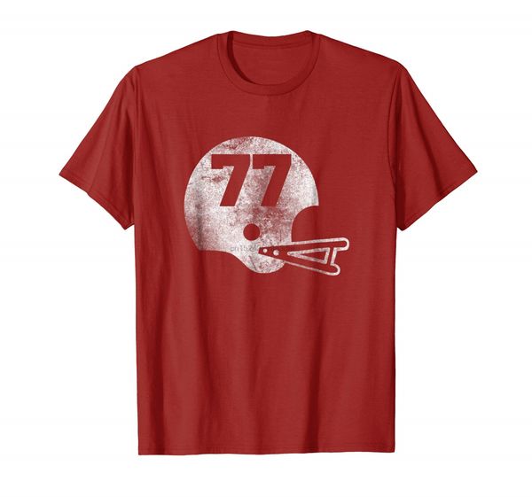 

vintage football jersey number 77 t-shirt player number
