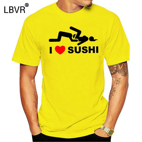 

mans unique cotton short sleeves o-neck t shirt men's i love sushi t-shirt
