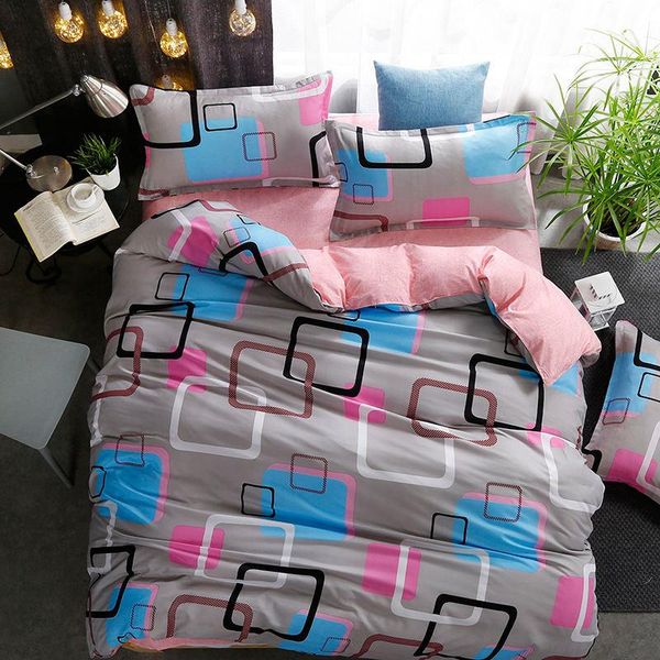 

bedding sets geometric printed 4pcs girl boy kid bed cover set duvet child sheet pillowcases comforter 61011