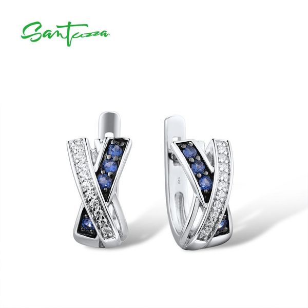 

santuzza silver earrings for women 925 sterling silver earrings silver 925 with stones cubic zirconia brincos fashion jewelry 200921, Golden;silver