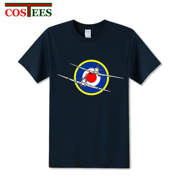 

simple casual men's short sleeve unique design spitfire t shirt men figter plane print t-shirt tees cool harajuku boys shirt