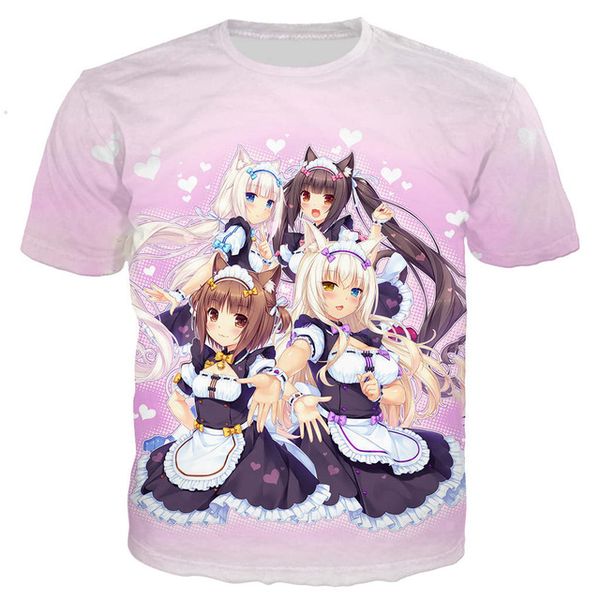 

new cool nekopara chocola vanilla 3d print shirts hentai hippie funny men clothing