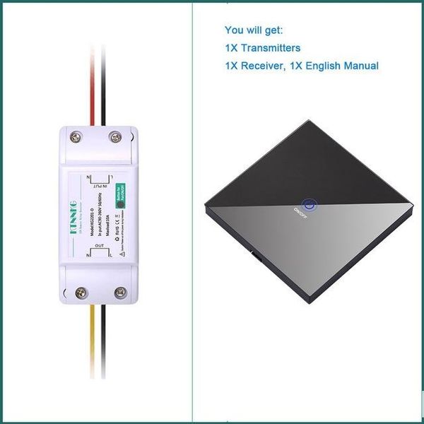 

heap remote controls ktnnkg 110v 220c 1gang touch panel remote control light switch universal rf receiver 433mhz 10a default on tempered