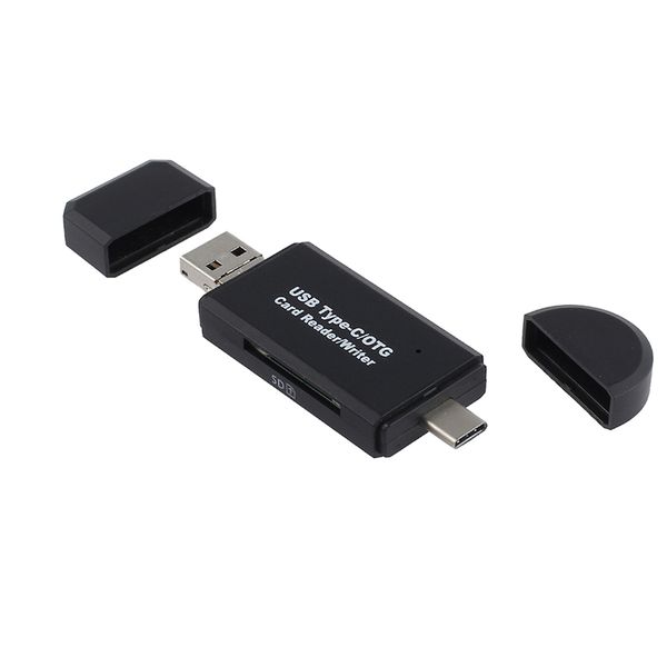 

micro usb otg to usb 2.0 adapter sd/micro sd card reader with standard usb male (black
