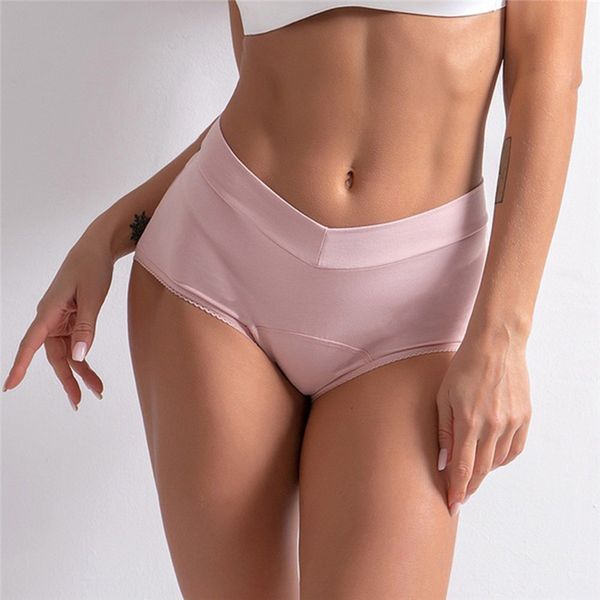 

leak proof menstrual panties physiological pants women underwear period cotton waterproof briefs female lingerie, Black;pink
