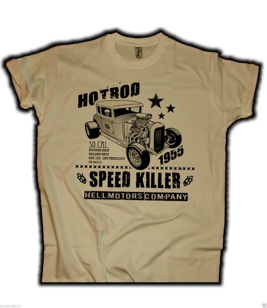 

fashion men t shirt hellmotors old school rod t-shirt rockabilly oldtimer v8 us car speed killer summer