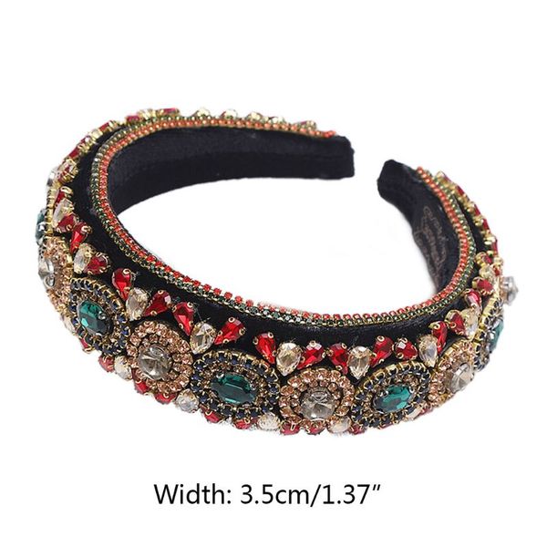 

baroque tiaras wide headband luxurious color crystal rhinestones hair hoop female girls headwear accessories