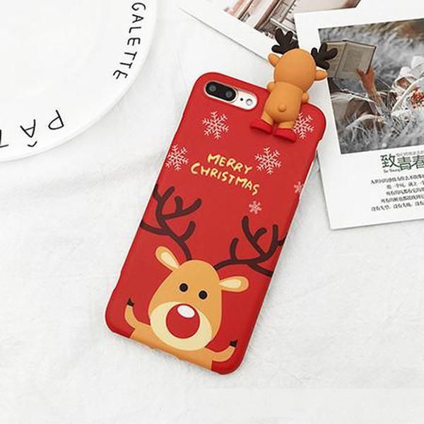 

phone case for iphone 6 6s 7 8 plus x xs xr xs max cartoon christmas deer & snowman soft tpu phone back cover cases