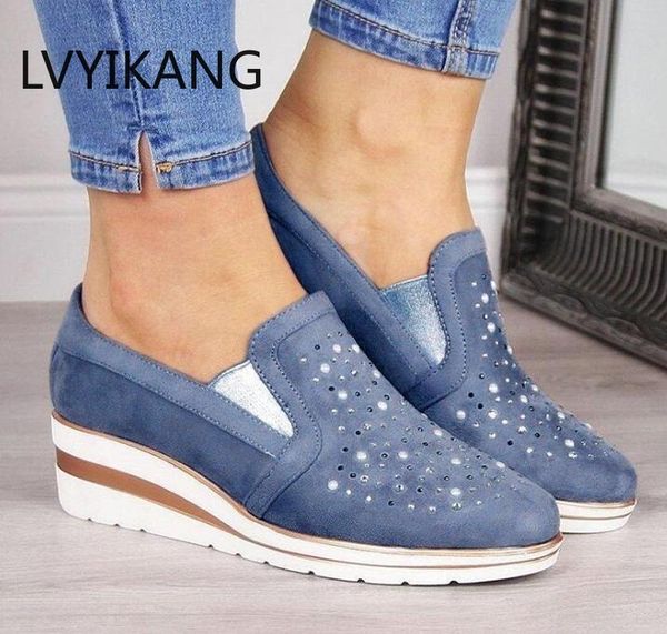 

2020 autumn women flats shoes female hollow breathable mesh casual shoes for ladies slip on flats loafers lace up beach, Black