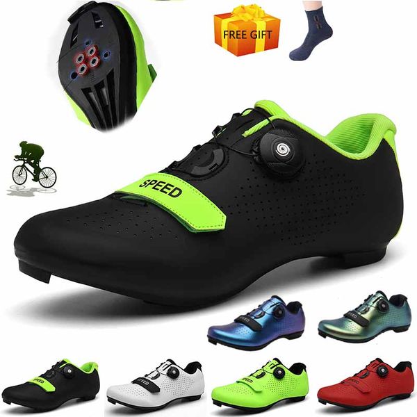 

cycling footwear shoes men mtb speed road bicycle outdoor sports sneakers professional self-locking bike zapatillas ciclismo, Black