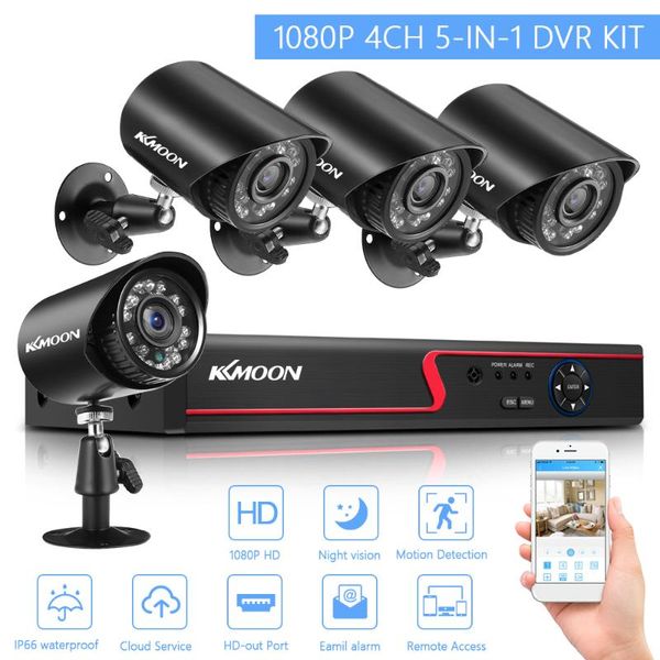 

1080p home security camera system 8ch / 4ch dvr + 4шт 2mp hd открытый водонепроницаемая камера видеонаблюдения ночного видения обнаружения д