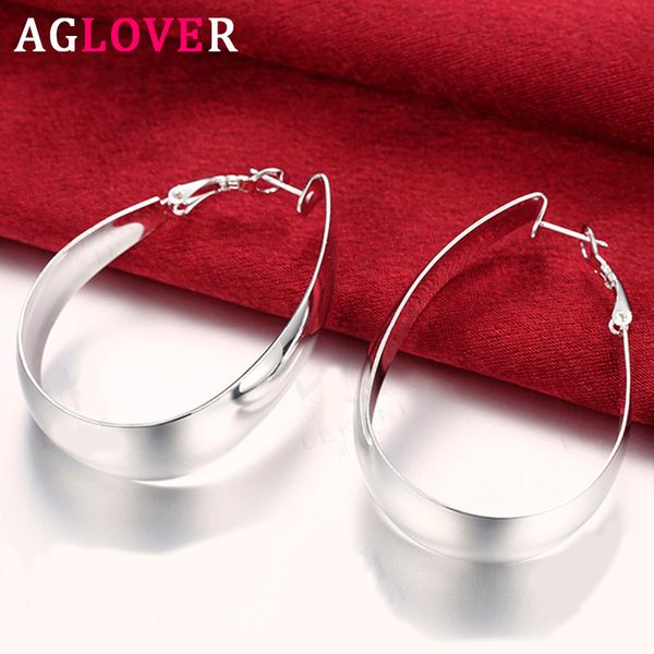 

aglover 47mm 925 silver glossy stereoscopic earrings for women fashion glamour jewelry earrings, Golden;silver