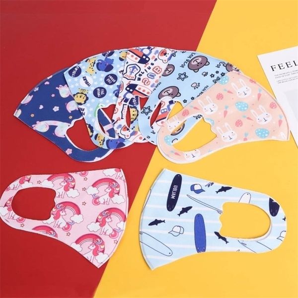 

kids mask fashion face masks children's ice silk protective printed facemask dust-proof breathable haze re-washable child cartoon maskh