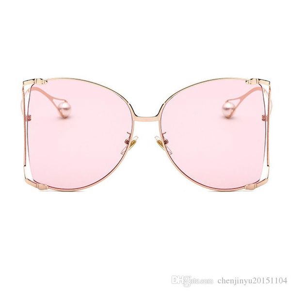 

aloz micc super large luxury pearl sunglasses designer sunglasses lady super large metal glasses uv400a593, White;black