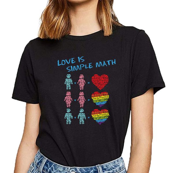 

t shirt women love is simple math harajuku custom female tshirt
