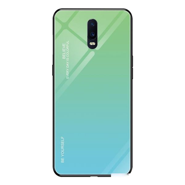 

for oppo r17 case gradient colorful laser aurora tempered glass back cover soft tpu bumper frame ultra thin silicone case