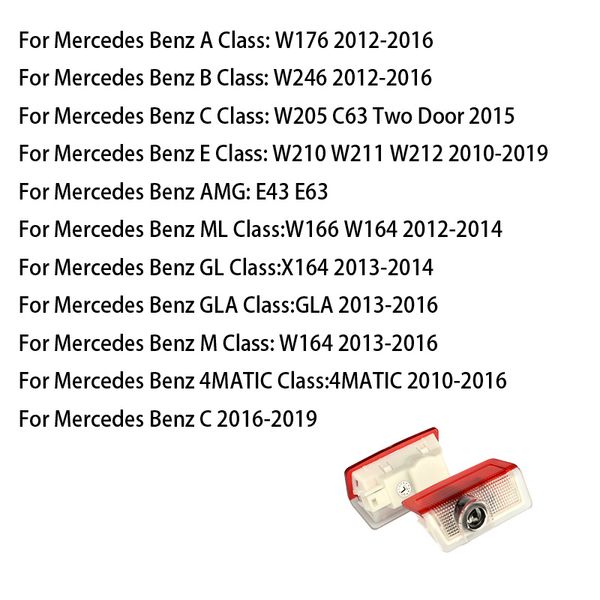 

aogeniu 2pcs car welcome light projector ghost shadow lamp for w176 w166 x164 w164 led door logo car accessories